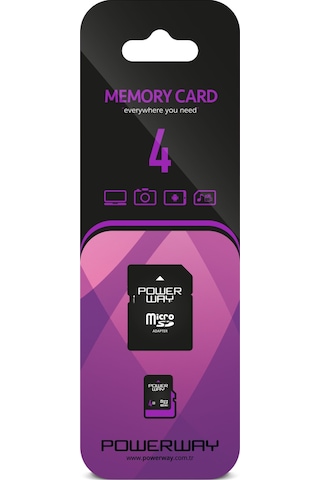 Powerway 4 GB MicroSDHC Hafıza Kartı + Adaptör
