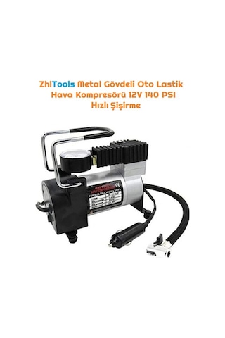 Zhltools Metal Gövdeli Oto Lastik Hava Kompresörü 12v 140 Psı Hızlı Şişirme