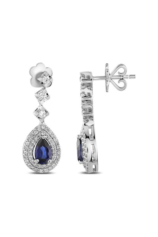 1.50 Karat Safir Pırlanta Küpe