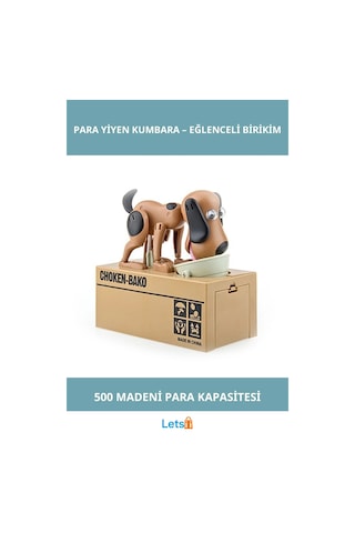 Sevimli Para Yiyen Köpek Kumbara 16 Cm Sert Plastik TEK EBAT