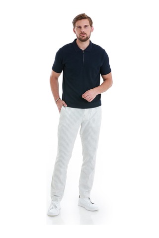 Hatemoğlu Lacivert Regular Fit Jakarlı Polo Yaka Fermuarlı Tişört 35362024c014 005 Lacivert