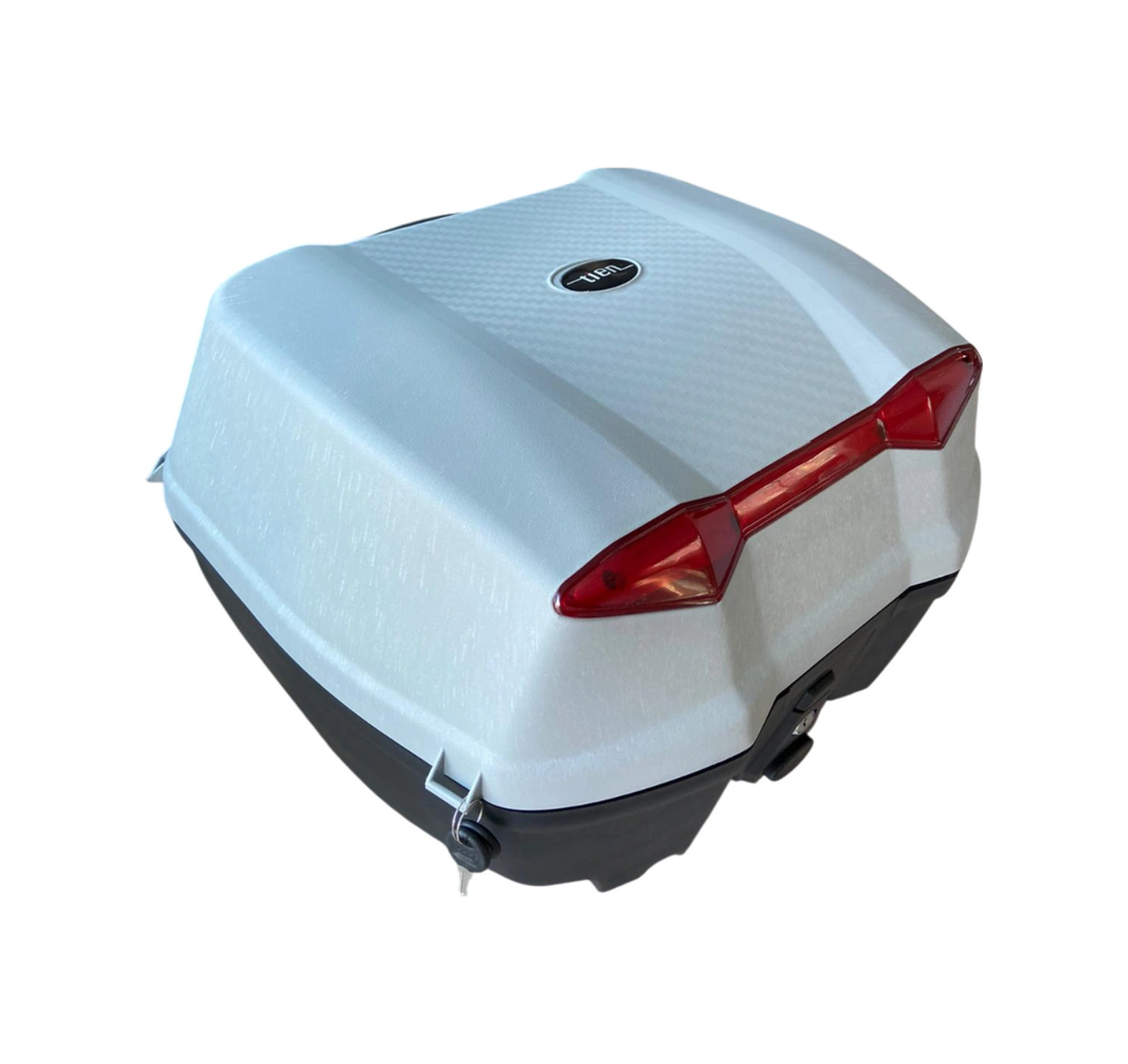 Bike Sky Tien 44 Litre Motosiklet Çantası - Gri - Otomatik Kilit Beyaz