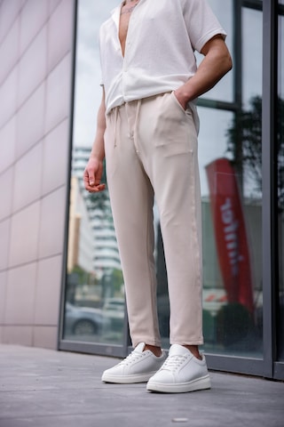 Erkek Bej Renk Likralı Kumaş Jogger Pantolon-1761 Bej