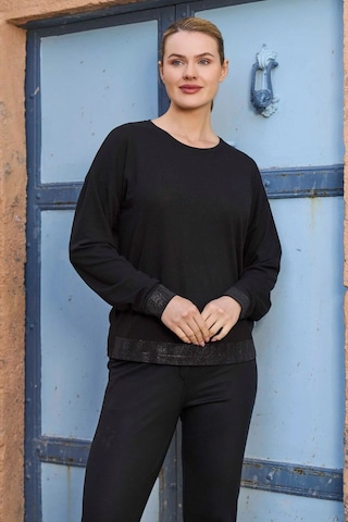 Cossy By Aqua 26028 Kadın Uzun Kollu Baskılı Spor 2'li Takım-siyah Siyah