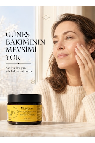 Minia Bahçe Makyaj Altına Uygun Beyaz İz Bırakmayan Güneş Koruyucu Yüz ve Vücut Kremi SPF50 50 ML