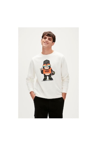 Bad Bear Funky Crewneck Erkek Beyaz Sweatshirt 23.02.12.014-c04 Siyah