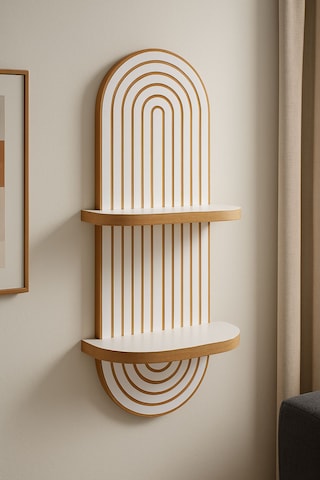 Arya Dekoratif Duvar Rafı Balkon Dekor Rafı Mdf Beyaz 70 20 Cm