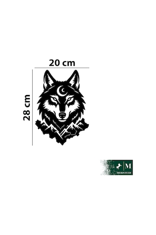 Ay Yıldız Kurt Sticker - Araç Arka Cam,motosiklet,kas, Mağaza Vitrin Camları, Dükkan Camları Düz Yüzey Uyumlu Etiket-sticker 20x28cm