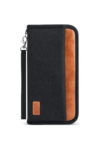 Maiyame Seyahat Cüzdanı Rfıd Koruma Özelliğiyle Doküman Düzenleyici, Aile Pasaport Çantası Siyah/gri Oxford Kumaş Diğer