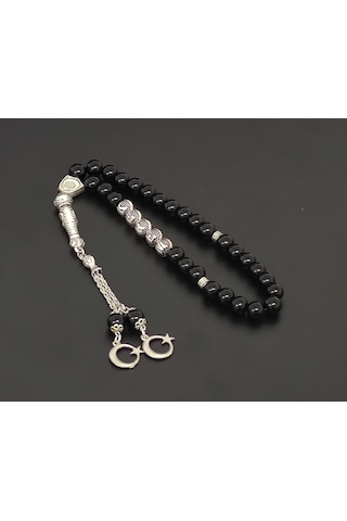 Tesbihsakarya Isimli - Kişiye Özel - Isme Özel - Parlak Oniks Doğaltaş Tesbih