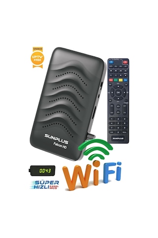 Sunplus Falcon Çanaklı-çanaksız Wi-fi Dahil Full Hd Sınırsız Sinema Paketli Uydu Alıcısı