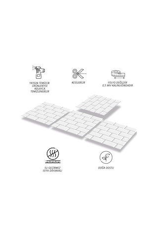 Tink Kendinden Yapışkanlı Metro Desenli Pvc Karo 30x30 Cm