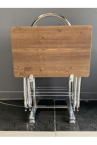 Çanta Sehpa, Sehpa, Zigon, 4lü Zigon, Mebran Çanta Sehpa -ceviz