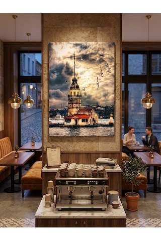 Tablo 60x90 Cm Büyük Boy Kafe Ve Salon Hediyelik Duvar Aksesuarı Mat Beyaz