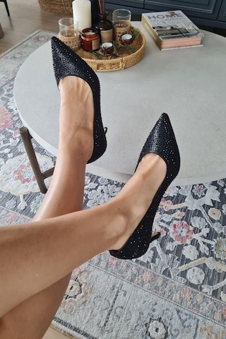 036 0450 Taslı Topukla Kadın Taşlı Stiletto Abiye Ayakkabı 001