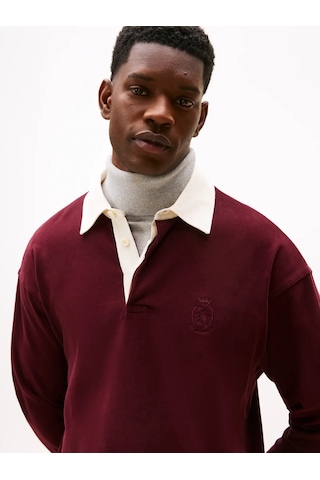 Tommy Hilfiger Peached Crest Solıd, Xıh Bordo Erkek Sweatshirt