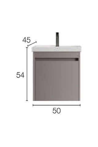 Denko Milano 50 Cm Kül Gri Banyo Dolabı Alt Modül Lavabo
