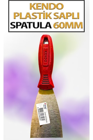 Plastik Saplı Spatula No 60 Ekonomik, Paslanmaz Spatula Ağız Genişliği 60 Mm