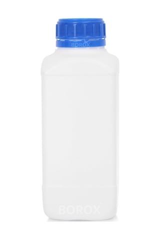 Borox Plastik Kare Şişe Mavi Kilit Kapaklı Sızdırmaz Numune Şişesi 5 x 1 L