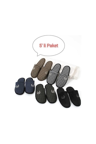 5'li Paket M Kışlık Terlik Ev Terliği Çeyiz Bohça Seti Misafir Terliği Çok Renkli