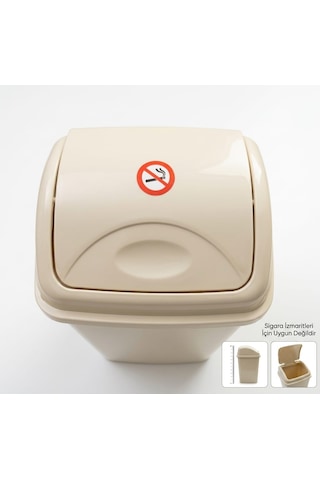 Plastik Elegance 7,5 Litre Sallanır Kapaklı Çok Amaçlı Çöp Kovası Krem Plastik Elegance 7,5 Litre Sallanır Kapaklı Çok Amaçlı Çöp Kovası Krem