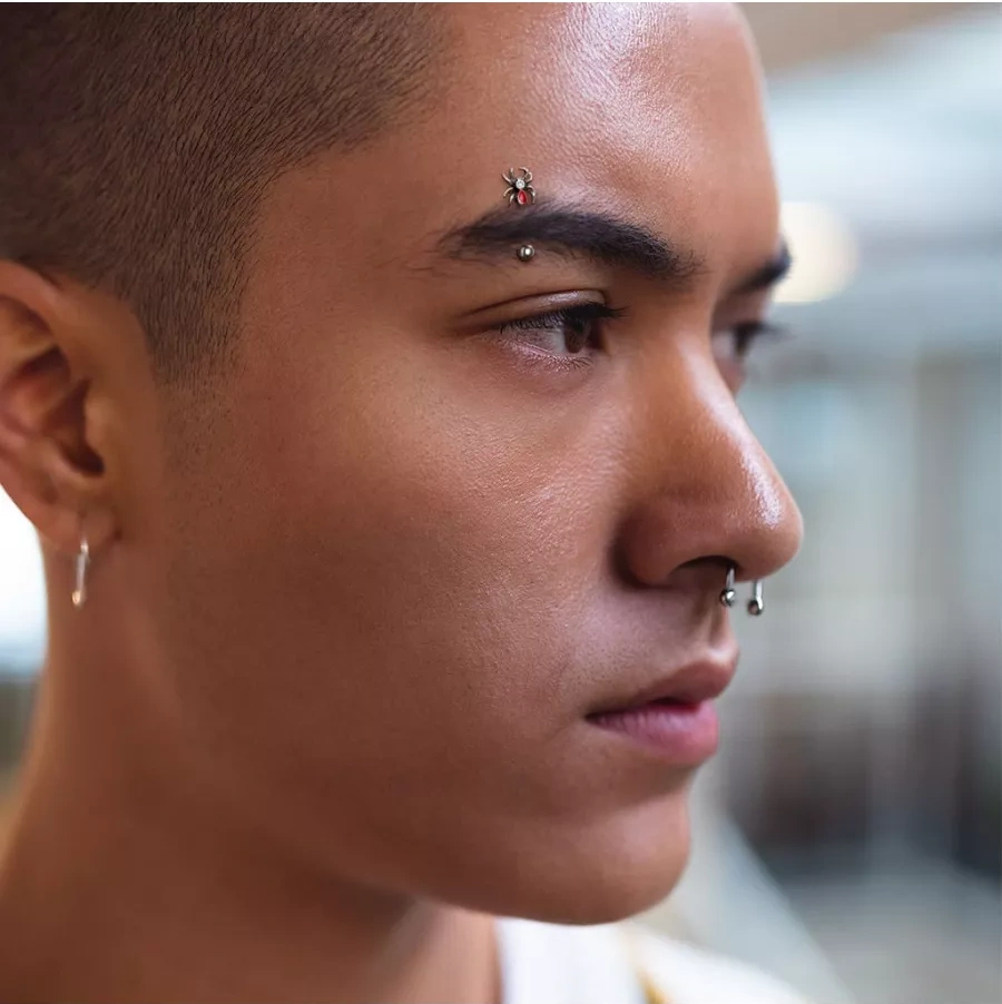 Spikes Titanyum Septum Halka Küpe, Daire Şeklinde Piercing Gülümseme 174032518 Diğer