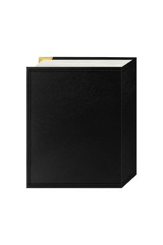 Ayrex Foto Albüm 100-pocket Siyah Dikişli Suni Deri Cover Pirinç Köşe Akzente Fotoğraf Albümü, 4/6