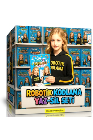 Robotik Kodlama Yaz-sil Seti 4-10 Yaş Üç Kitap Üç Seviye
