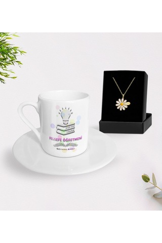 Kişiye Özel Felsefe Öğretmeni Türk Kahvesi Fincanı Ve Isimli Papa N11.10297