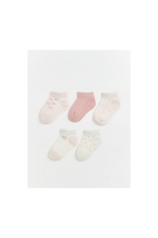 LC Waikiki Alıta Cıty Farkıyla Lcw Baby Pembe Kız Bebek Patik Çorap 5'li Pembe - 923930741 Pembe