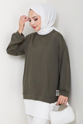 Arma Detay Piliseli Oysho Tunik 1627 - Haki Haki