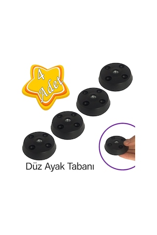 4 Adet Düz Ayak Tabanı Siyah Mobilya Masa Sehpa Ayağı Bağlantı Aparatı Plastik