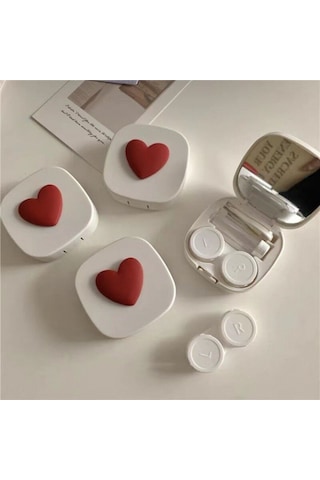 Lionsa Lens Kutusu Ve Takma Aparatı Seti Aynalı Kalpli-beyaz