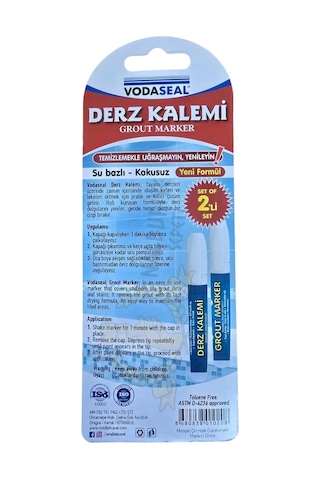 Vodaseal Kokusuz Ve Suya Dayanıklı Derz Kalemi İkili Set - Beyaz 2'li Set