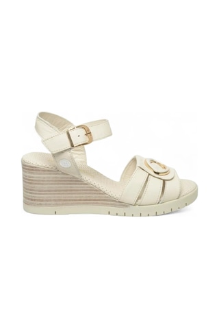 Mammamia D25ys-2775 Deri Comfort Kadın Sandalet Bej