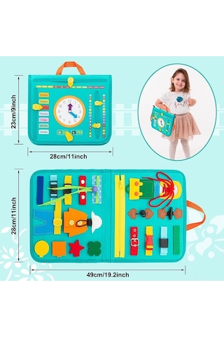 Didadodo 27 Fonksiyonlu Montessori Eğitici Oyun Tahtası - 1-4 Yaş Çocuklar İçin Öğrenme Oyuncakları Çok Renkli, Montessori Aktivitelerle Çok Renkli