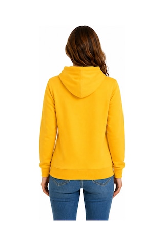 Herkesemoda Xoxo Baskılı Kapüşonlu 2 İplik Şardonlu Sweatshirt Sarı