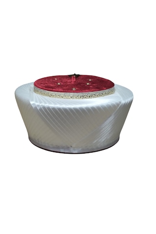 Fabrikam06 Açık Krem Saten Sarık İmam Sarığı Cami Sarığı Fes Sultan Sarık S136 60 Cm Açık Krem