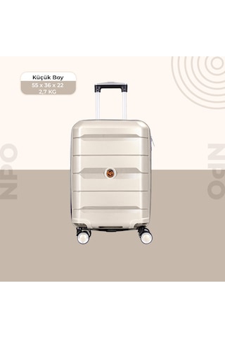 Npo Diamond Pp Polipropilen Küçük Kabin Boy Kırılmaz Valiz - Kemik