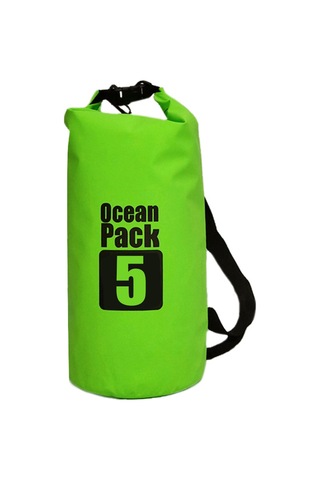 Springsun 5l Yeşil 500d Pvc Su Geçirmez Çanta - Rafting, Kayak, Sahne İçin Sağlam Tek Askılı Kuru Çanta