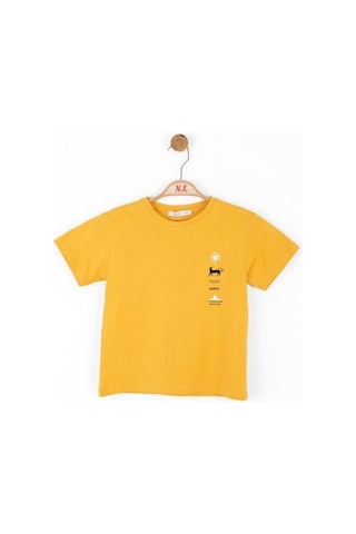 Nk Kids Erkek Çocuk Kaplan Baskılı Tshirt-13960-hardal Hardal