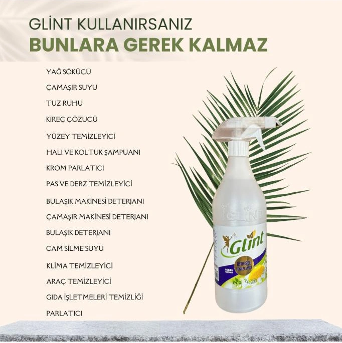 Glint 1 Litre %100 Küf Fırın Izgara Temizleyici Yağ Sökücü Çok Amaçlı Yüzey Temizleyici Tekli