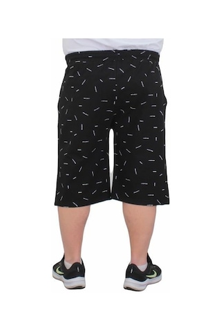 Starbattal Erkek Büyük Beden Penye Şort Justice 24645 Sıyah-Sıyah Siyah