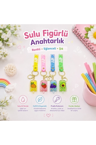 Mika Kristal Anahtarlık Altın Kulplu
