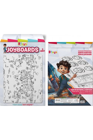 Btoys Joyboards Duyguları Öğreniyorum, Dünya Haritası, Dünya Çocukları 3 Adet