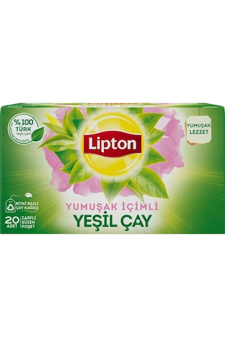 Lipton Yumuşak İçim Bardak Süzen Poşet Yeşil Çay 20'li Paket X 4 Adet