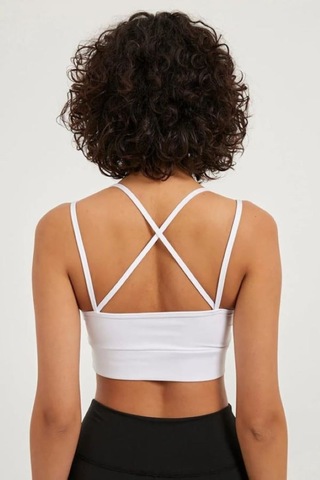 Sırt Çapraz Askılı Crop Bluz - S504566 Beyaz