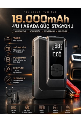Jump Starter 4 Ü Bir Arada 18000 Mah Awareness Auron