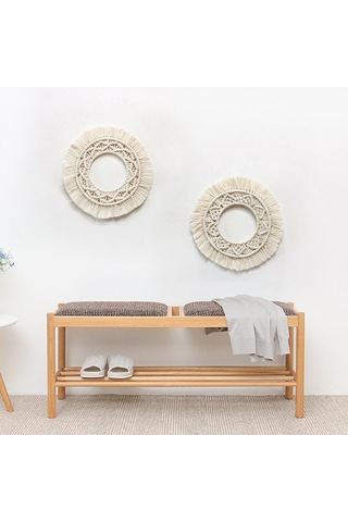 Youmex El Yapımı Bej İç Mimari Örgü Duvar Dekoru - Skandinav Tasarım Odalar İçin Yumuşak Polyester Duvar Battaniyesi Z150d