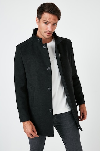 Buratti Slim Fit Düğmeli Dik Yaka Kaşe Erkek Kaban 5840099 Füme